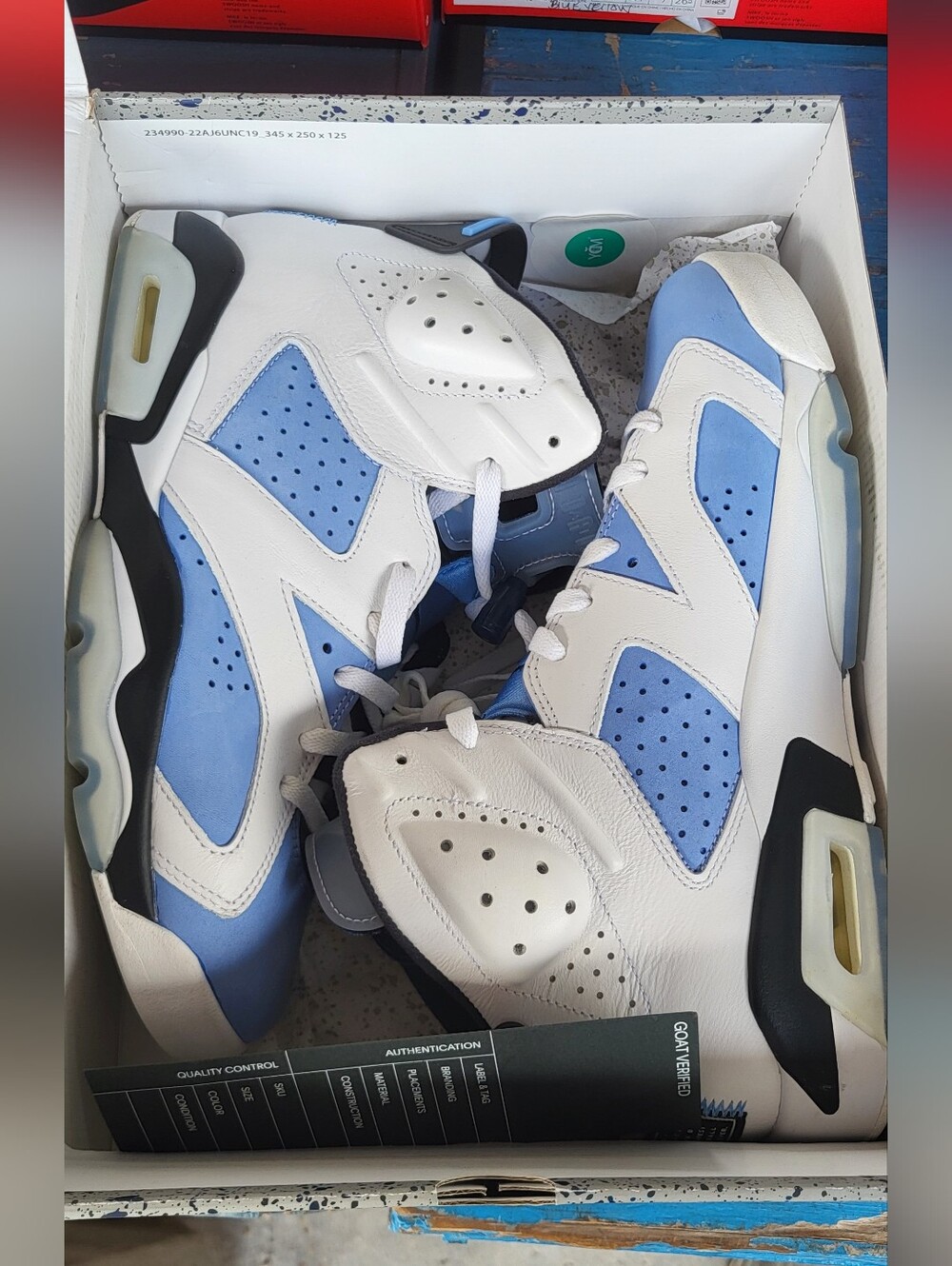 Jordan Men's Sneakers in White, Light Blue and Black